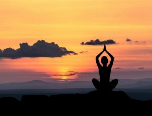 yoga, sea, wave