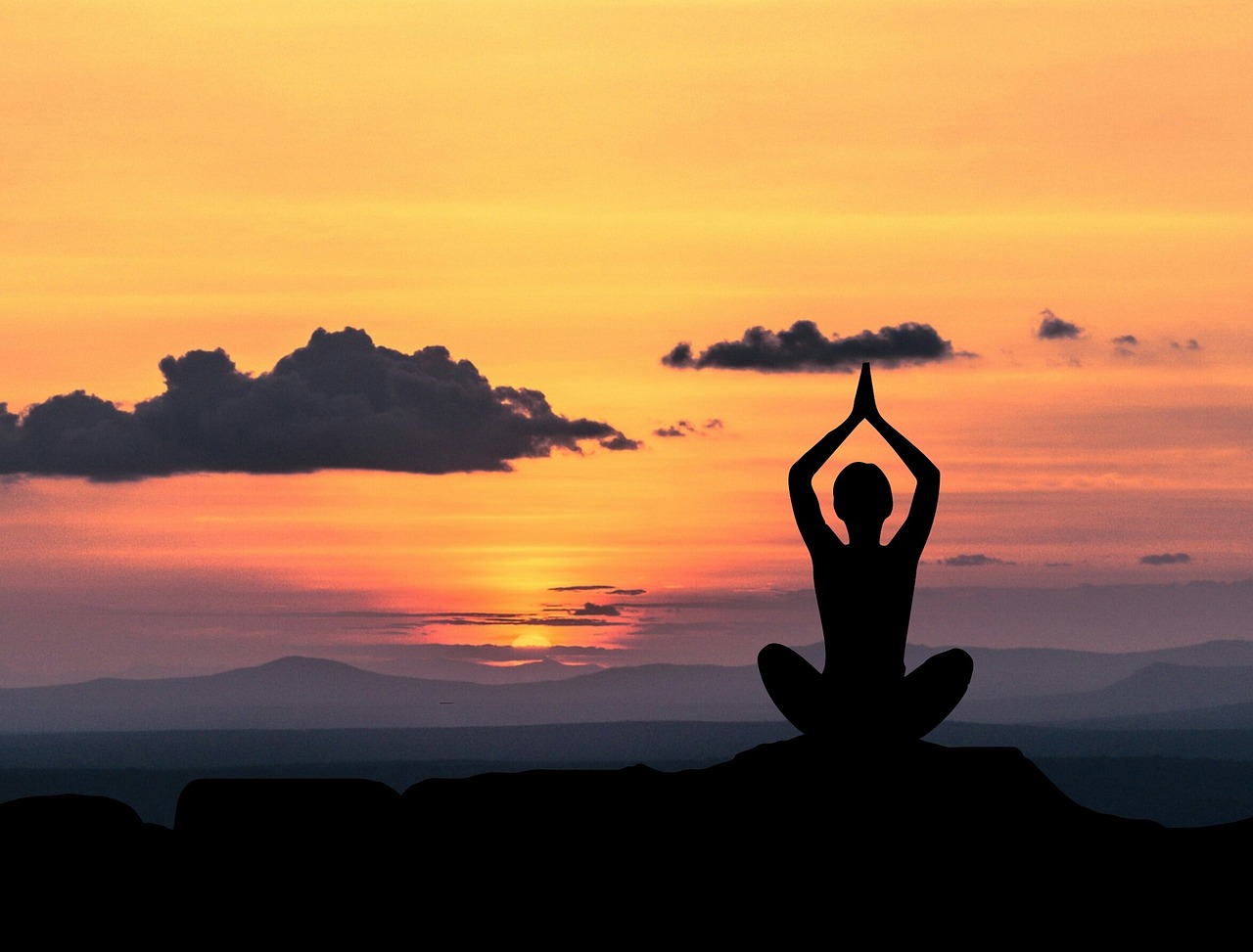 yoga, sea, wave